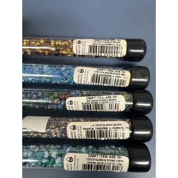 Lot of 13 Tubes/containers Fashion Czech Glass Beads Jewelry Fundamentals Stone - Picture 2 of 5